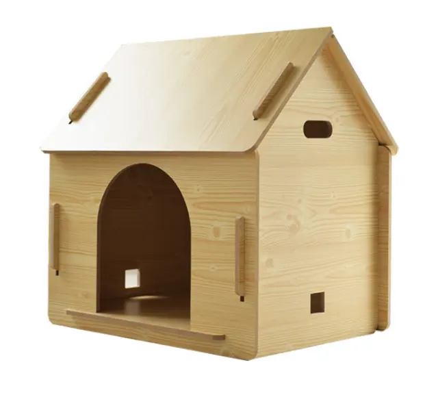 Venta al por mayor personalizado respetuoso con el medio ambiente de madera interior perro gato Animal casa de madera para mascotas perrera