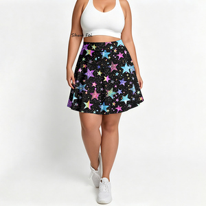 <span class=keywords><strong>Gonna</strong></span> sportiva da donna multicolore <span class=keywords><strong>con</strong></span> glitter a stella, stampa galassia celeste, <span class=keywords><strong>gonna</strong></span> da tennis atletica <span class=keywords><strong>con</strong></span> tasca per telefono, vita alta, per palestra - Product Image 2