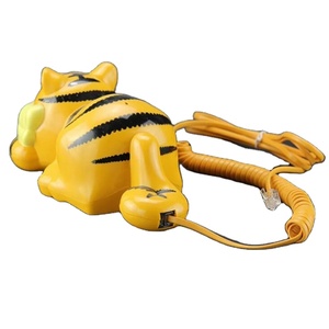 Téléphone filaire mignon en forme de bouche de tigre avec indicateur LED, téléphone de bureau audio / recomposition, mini téléphone fixe - Product Image 3