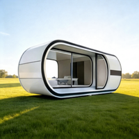 Maison capsule spatiale moderne, cabane préfabriquée mobile pour camping en plein air et complexe hôtelier