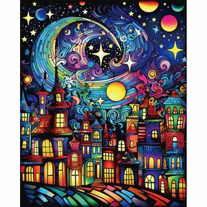 Ville colorée 30X40CM/11.8X15.7in diamant peinture bricolage diamant rond 5d passe-temps suspendu peinture artisanat - Product Image 3