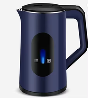 Bouilloire électrique en acier inoxydable avec couvercle, échantillon à 1 USD, arrêt automatique, conforme aux normes européennes/américaines/britanniques 220V/110V