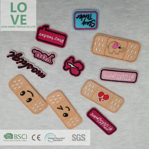 Wholesale Fashion Label 3d Logo Anime <strong>Patches</strong> Iron on Computer Embroidery <strong>Patch</strong> Hearts Shape Applique Embroidery Heart <strong>Patches</strong> - Product Image 1