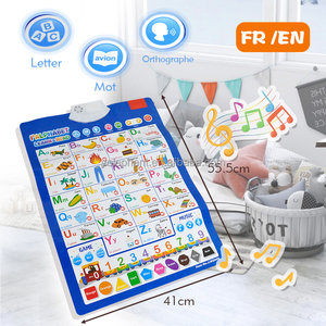 Niños interactivo francés inglés alfabeto Phonic Abc sonido pared gráfico electrónico educativo maestro cartel - Product Image 6