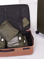 Ensemble de cubes de rangement de voyage en polyester transparent imperméable avec fermeture éclair pour vêtements et articles de toilette, organisateur de rangement, logo personnalisé