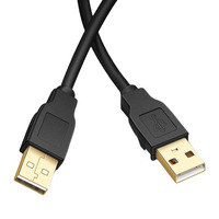 Câble de données USB 2.0 mâle-mâle à âme en cuivre pour disque dur, lecteur MP3 et équipement automobile