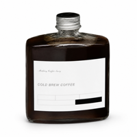 Bouteille en verre vide avec bouchon à vis argenté, forme de flacon, pour café froid, jus, boisson, bouteille transparente pour boisson