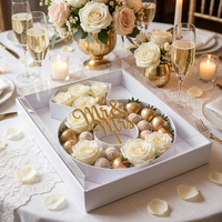 Boîte cadeau de luxe en forme d'anneau pour fiançailles, mariage, fête prénuptiale, décoration de fête, plateau de charcuterie avec couvercle transparent – Stock USA