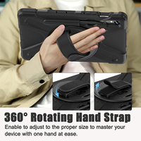 Étui de tablette robuste antichoc en silicone pour Samsung Galaxy Tab S10 Lite/ S10 FE /S9 avec sangle de transport intégrée et support rotatif à 360 degrés