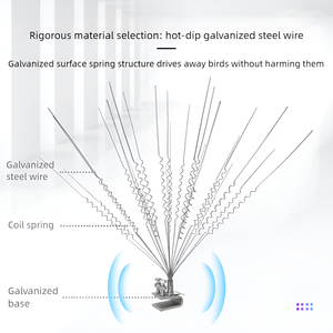Disponible: Púas antipájaros de acero galvanizado con resorte y base en U, de fácil instalación para graneros, establos y granjas. - Product Image 4