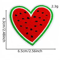 Patch brodé thème pastèque de dessin animé d'été, accessoires vestimentaires brodés en forme de fruit