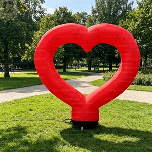Cœur gonflable géant lumineux à LED de 3 m de haut, personnalisable avec logo, pour mariage, Saint-Valentin, publicité, événements - Product Image 1