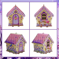 Kit de Modélisme DIY en Bois 3D pour Peinture Diamantée, Cabane de Plage Estivale, Ensemble d'Art Diamanté 5D, Décoration Maison, Cadeau