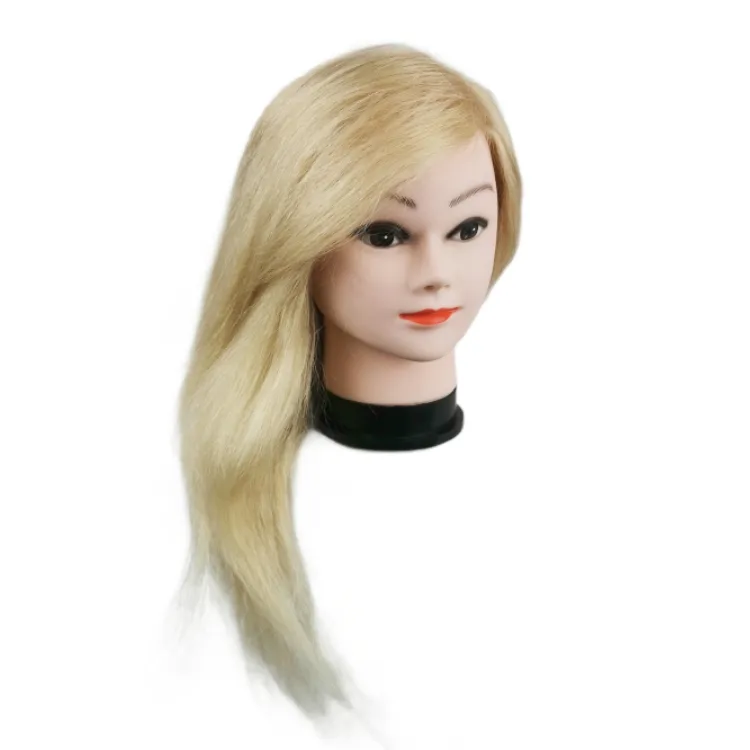 100 Real Human Hair Training Head Wig Dummy Doll Head Hairstyles Bleach Western Fashionable New Salon Wholesale Mannequin Head