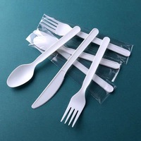 Couteaux, fourchettes et cuillères jetables en amidon de maïs, biodégradables, écologiques, vaisselle de camping pour emballages à emporter