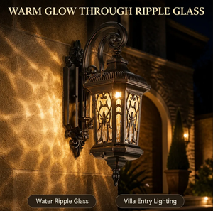 Lanterne murale de style européen, verre hexagonal, éclairage extérieur, aluminium, IP65, résistant aux intempéries, pour villa, jardin, patio, véranda, entrée de <span class=keywords><strong>maison</strong></span> - Product Image 2