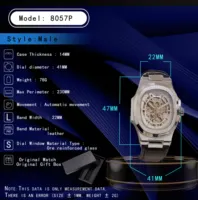 Montre mécanique automatique LONGLUX, montre de luxe simple pour l'extérieur, étanche, pas chère, vente en gros, squelette, cuir, montre homme, cadeau