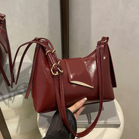 Nouveau luxe couleur unie femmes sac en cuir PU bandoulière fille collège mode épaule pour les femmes en gros