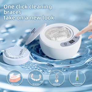 เครื่องทำความสะอาดฟันปลอมแบบอัลตราโซนิคขนาดเล็กพกพาได้มีที่จับเวลา - Product Image 4