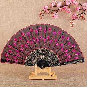 White Handle Fabric Printed Plastic <b>Hand</b> <b>Fan</b> Portable DIY Style for Business Gifts or Parties Model Pattern on Bamboo - Product Image 3
