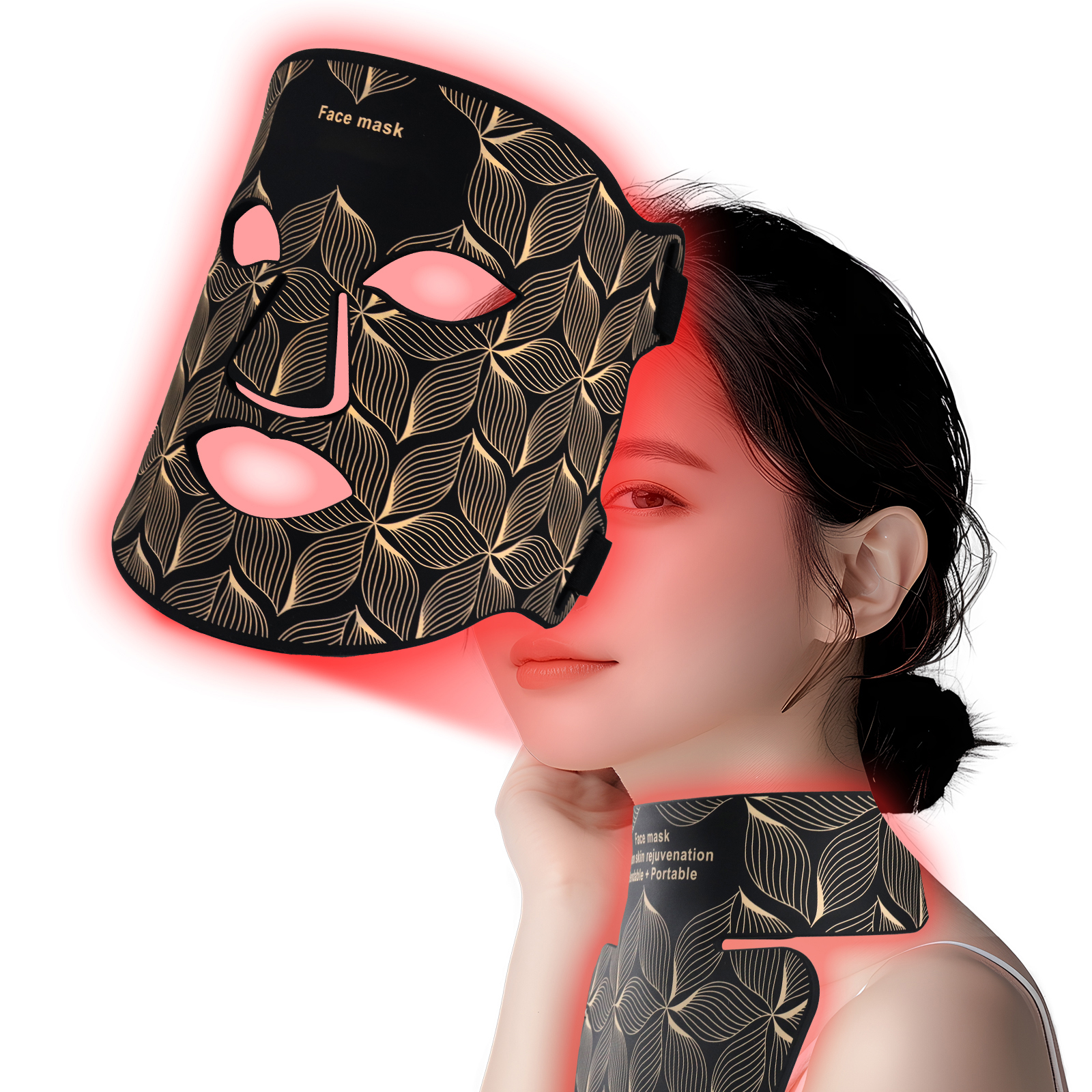 Trendy Designs Led Mask Face 7 Colors+infrared Red Light Mask Facial and Neck Set Silicone Red Light Face Mask