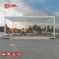 Pergola de jardin en aluminium à lames orientables pour extérieur, 5x3m, 4x6m, 6x3m, 6x4m, 10x10m, 13x13m, 10x13m, 13x20m