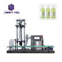Machine de remplissage de boissons semi-automatique à grande capacité, haute précision, anti-mousse, avec levage servo du fond de bouteille