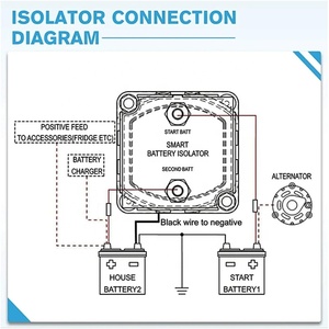 Kit Isolatore Intelligente VSR 12V 140A, Relè Isolatore per Batteria, Caricabatterie Automatico <span class=keywords><strong>Doppio</strong></span> per Auto Tipo PC - Product Image 3