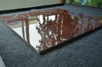 600x600mm Appartement Hall Salon Résistant À L'eau Poli Carrelage En Porcelaine Émaillée Aspect Marbre Rouge Carreaux De Sol En Céramique