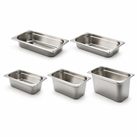 Bac Gastronorme en Acier Inoxydable Style Européen 1/3 GN, Grande Capacité, Plateau de Buffet pour Cuisine de Restaurant Commercial