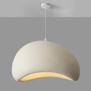 Lampada Moderna Minimalista D80CM, Illuminazione Pendente Nordica Wabi Sabi, <span class=keywords><strong>Lampadario</strong></span> a Sospensione Giapponese <span class=keywords><strong>Beige</strong></span> a Forma di Nuvola, Lampadari LED - Product Image 1