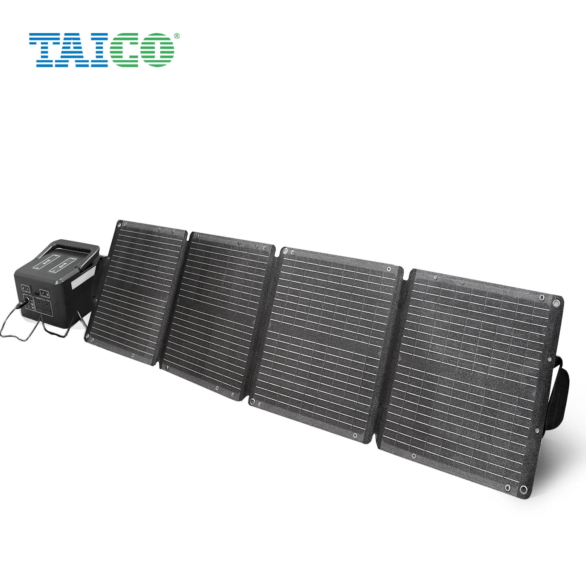 Taico แผงเซลล์แสงอาทิตย์แบบพับได้พกพาพับได้พกพาได้, 100W 20V แผงเซลล์แสงอาทิตย์ยืดหยุ่นสำหรับตั้งแคมป์