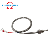 Capteur de température à thermocouple de type K de sonde PT1/4*5*20mm avec câble blindé en acier inoxydable