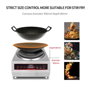 Tabletop Induction Wok Stove 220V Stainless Steel Commercial Wok Induction Cooker