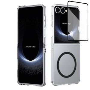 Funda Magnética Transparente de Alta Calidad para Samsung Z Flip 8 7 6 5 4 3 con Protector de Pantalla de Vidrio Frontal, Carcasa Rígida Antigolpes - Product Image 1