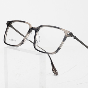 JMM97RX Montura de Gafas de Acetato y Titanio Hechas a Mano, para Hombre y Mujer, Miopía, Ultraligeras, Estilo Ejecutivo Cuadrado, Estilo <span class=keywords><strong>Jmm</strong></span> - Product Image 2