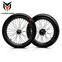 Kit de roues Supermoto Surron Light Bee LBX 17 pouces, aluminium CNC 7075, argent chromé, haute performance, pneus route 70/90-17 90/80-17