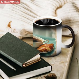 Matte Finish Frosted Black <b>Magic</b> <b>Cup</b> 11oz Ceramic Heat Activated Mug - Product Image 3