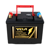 بطارية ليثيوم فوسفات الحديد VELA 80D26R بجهد 12.8 فولت وسعة 80 أمبير ساعة معتمدة من CE لتشغيل السيارات الرياضية متعددة الاستخدامات/عربات التخييم/القوارب