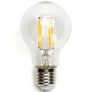Lampadina LED A60 E27 10W, filamento trasparente, ideale per l'illuminazione calda in ambienti domestici e la decorazione. - Product Image 1