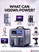 Centrale Électrique Portable OEM 1200W 1500W 1450Wh, Générateur Solaire 220V pour Maison, Camping, Voyage et Urgences