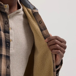 Camisas de Franela Sherpa Cálidas, Resistentes al Agua, con Botones a Presión, Forradas y con Rayas, de Manga Larga - Product Image 6