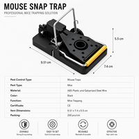 Piège à souris à déclenchement rapide en plastique ABS réutilisable, robuste, pour la lutte antiparasitaire intérieure et extérieure à la maison