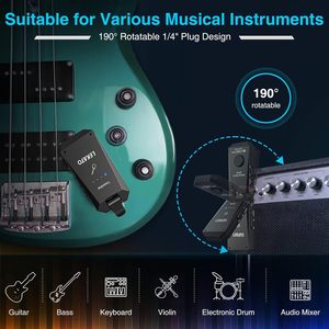 LEKATO 5.8G Upgrade Rechargeable Wireless <b>Guitar</b> System Super Long 8 Hours Battery Life 8 Hours Receiver and Transmitter - Product Image 6