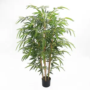 Bambou artificiel de grande taille 6ft avec pot en plastique, plante pour la décoration intérieure
