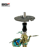 Design unique 67CM Maklaud Bravie Alonny Hookah en acier inoxydable narguilé russe Shisha Set avec flacon en cristal