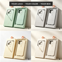 Boîte de téléphone de luxe recyclable avec fenêtre personnalisée, cordon de suspension, finition mate, en papier kraft rigide