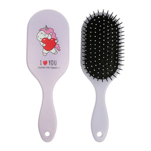Cepillo de aire con diseño de unicornio, cepillo plano grande para alisar el cabello largo, herramienta de masaje y peinado. - Product Image 4