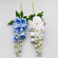 Bunga Delphinium Mewah Sentuhan Asli Bunga Palsu Dekorasi Ruang Tamu Bunga Valentine Rangkaian Bunga untuk Pernikahan
