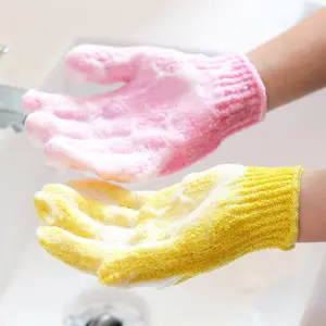 五指手套按摩死皮去除剂身体去角质手套身体洗涤器淋浴尼龙沐浴海绵